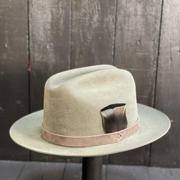 Handmade 100x fur felt hat. Open crown. LBJ HAT